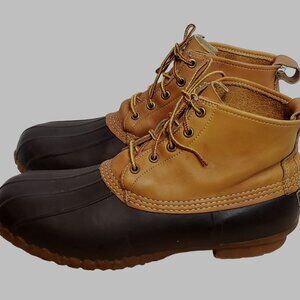 Vintage LL Bean Duck Boots Maine Hunting Shoe Men Size 11 Rubber Leather 5 Eye